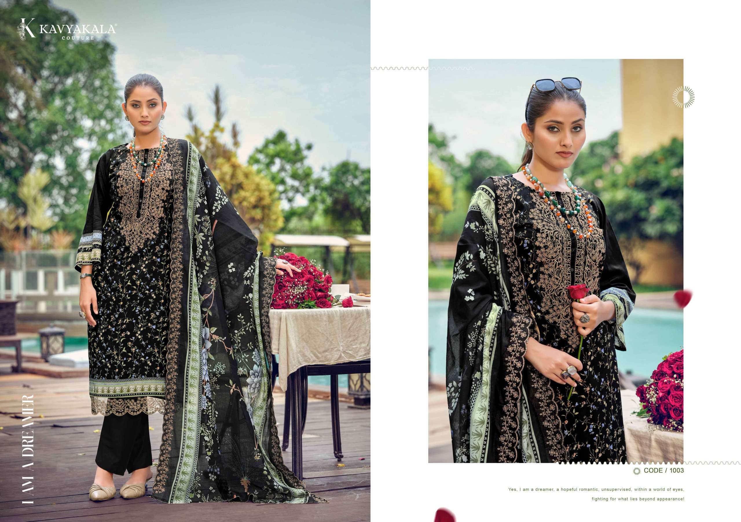KAVYA‎‎ KALA MAHNOOR COTTON‎‎ CATALOG NECK & LACE PATCH SALWAR SUIT UNSTITCH EXPORT